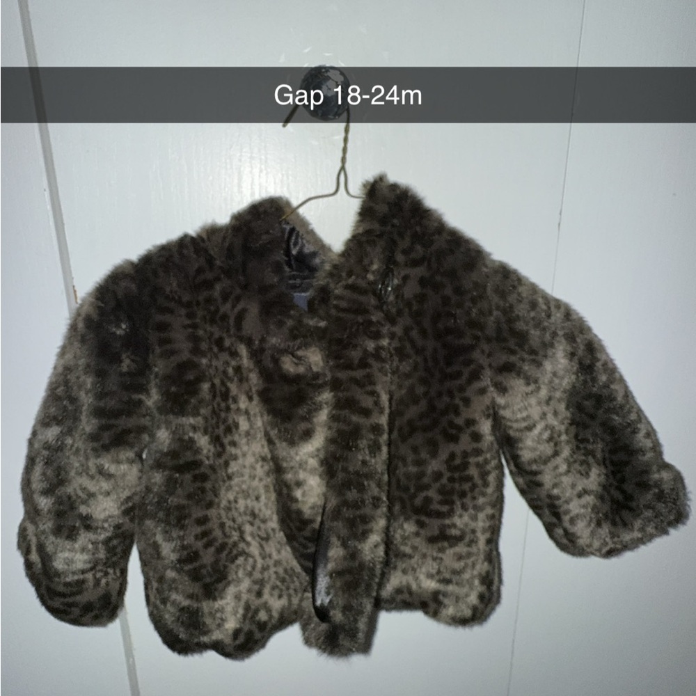 GAP Baby Leopard Print Faux Fur Jacket